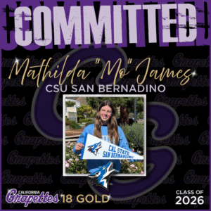 Congratulations to Mathilda James on her commitment to CSU San Bernadino!