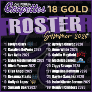 Presenting.. The California Grapettes 18Gold 2026 Summer Roster!